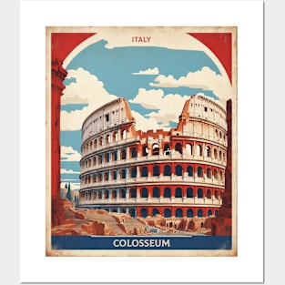 The Roman Colosseum Rome Italy Vintage Tourism Travel Poster Posters and Art